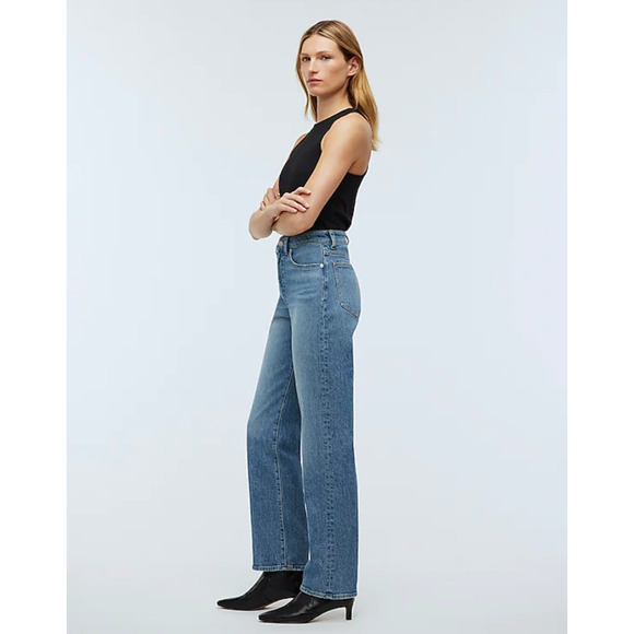 NEW Madewell The Petite 90s Straight Jean Rondell Wash Crease Relaxed US 23 P - Picture 4 of 16